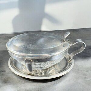 Mepra Inox Italy 18/8 Stainless Steel Clear Glass Sugar‎ Bowl Condiment Jar VTG
